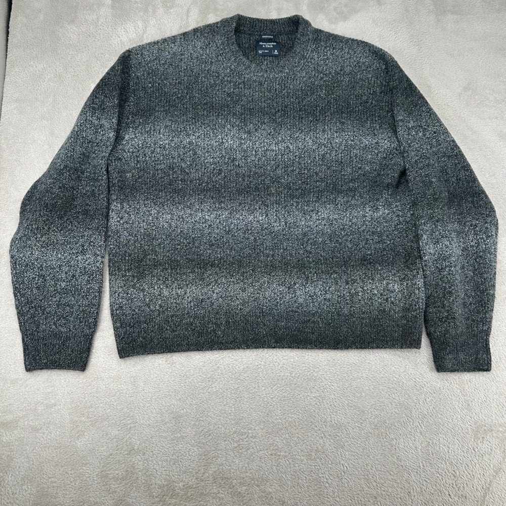 Abercrombie & Fitch Warm Space Dye Oversized Sweater Mens M Gray Pullover Jumper